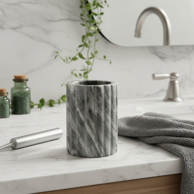 Gobelet en marbre gris Haight Elora