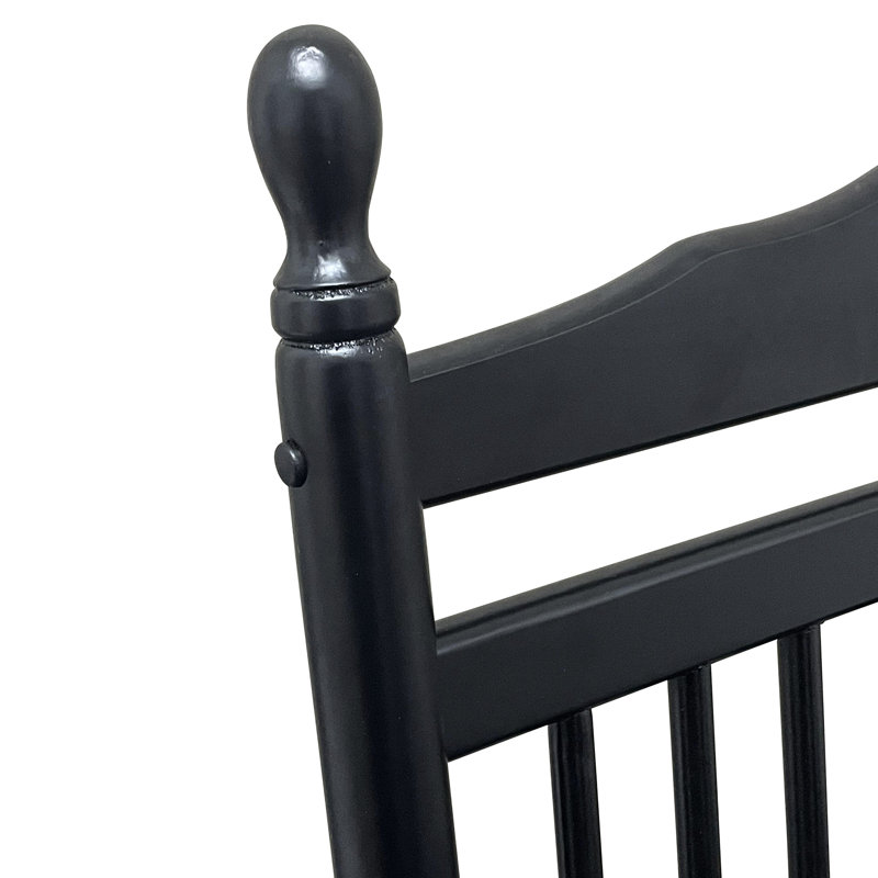Chaise berçante balcon pour adulte, en bois franc massif, avec accoudoirs de sécurité et de dossier à lattes pour plus de sécurité Assemblage simple inclus Instructions de quincaillerie Poids maximal