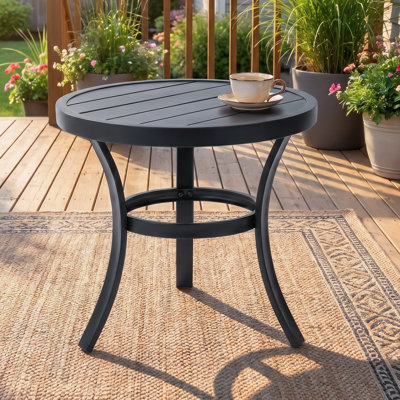  Table basse de patio 19,7 po, table d'appoint pour l'extérieur, noir