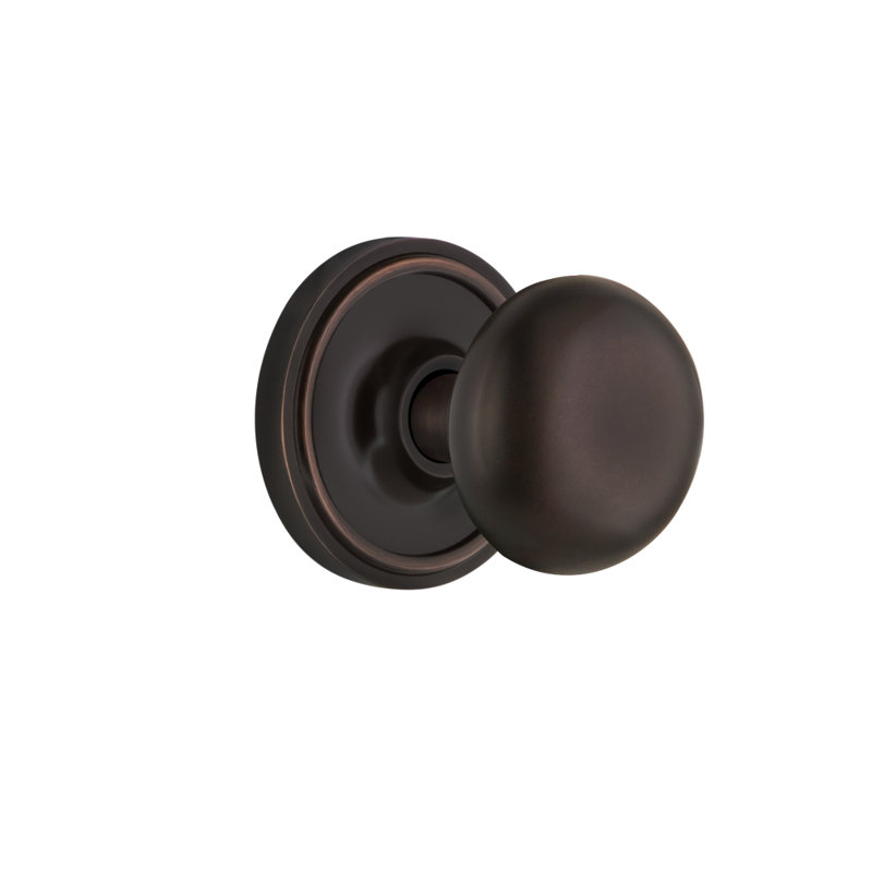 Classic Rosette with New York Door Knob, Timeless Bronze