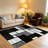Monochrome Mondrian Geometric carpet-easy to clean, machine-washable, soft and comfortable; suitable for door mats, kitchens, living rooms, bedrooms, corridors, and laundry areas. Easy to clean, durable carpet for home decoration.-453665247