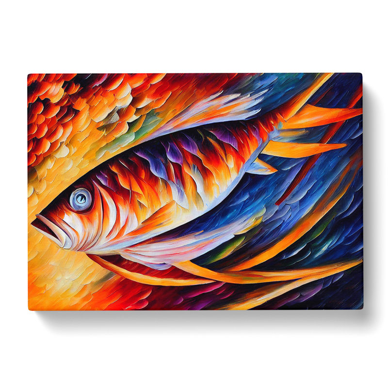 Fish Painting Vol.2 Abstract - Wrapped Canvas, 35cm H x 50cm W x 3cm D