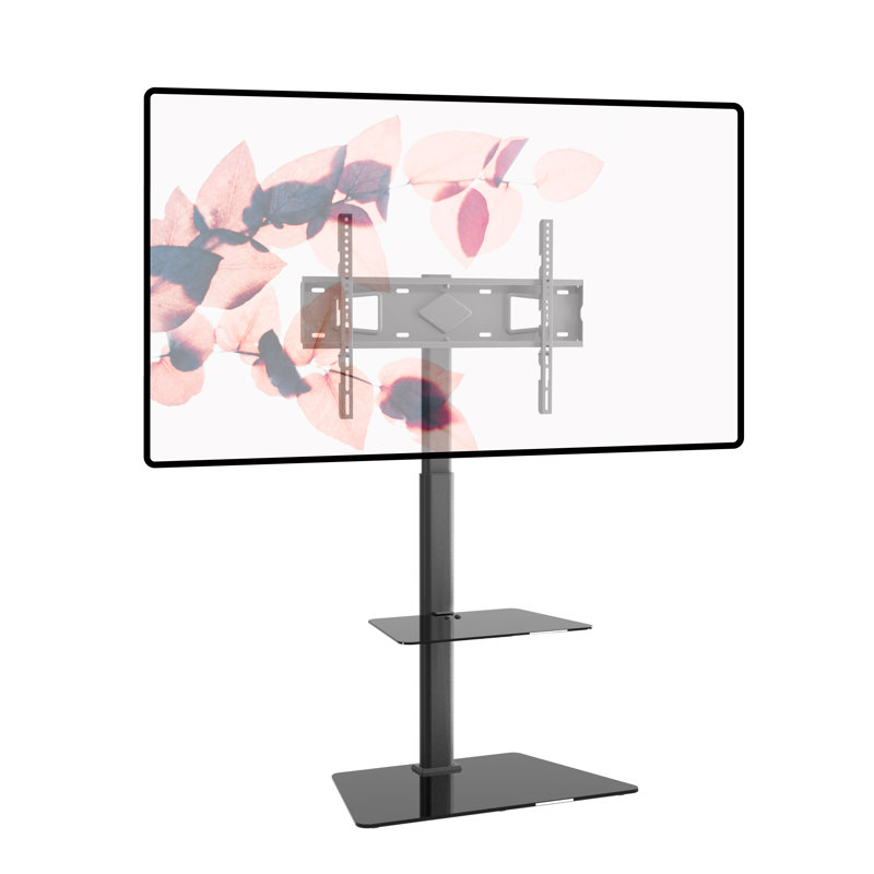 ProMounts Premium Swivel Floor Stand TV Mount with Shelf for 37 to 72 Inch Screens, Holds up to 88Lbs