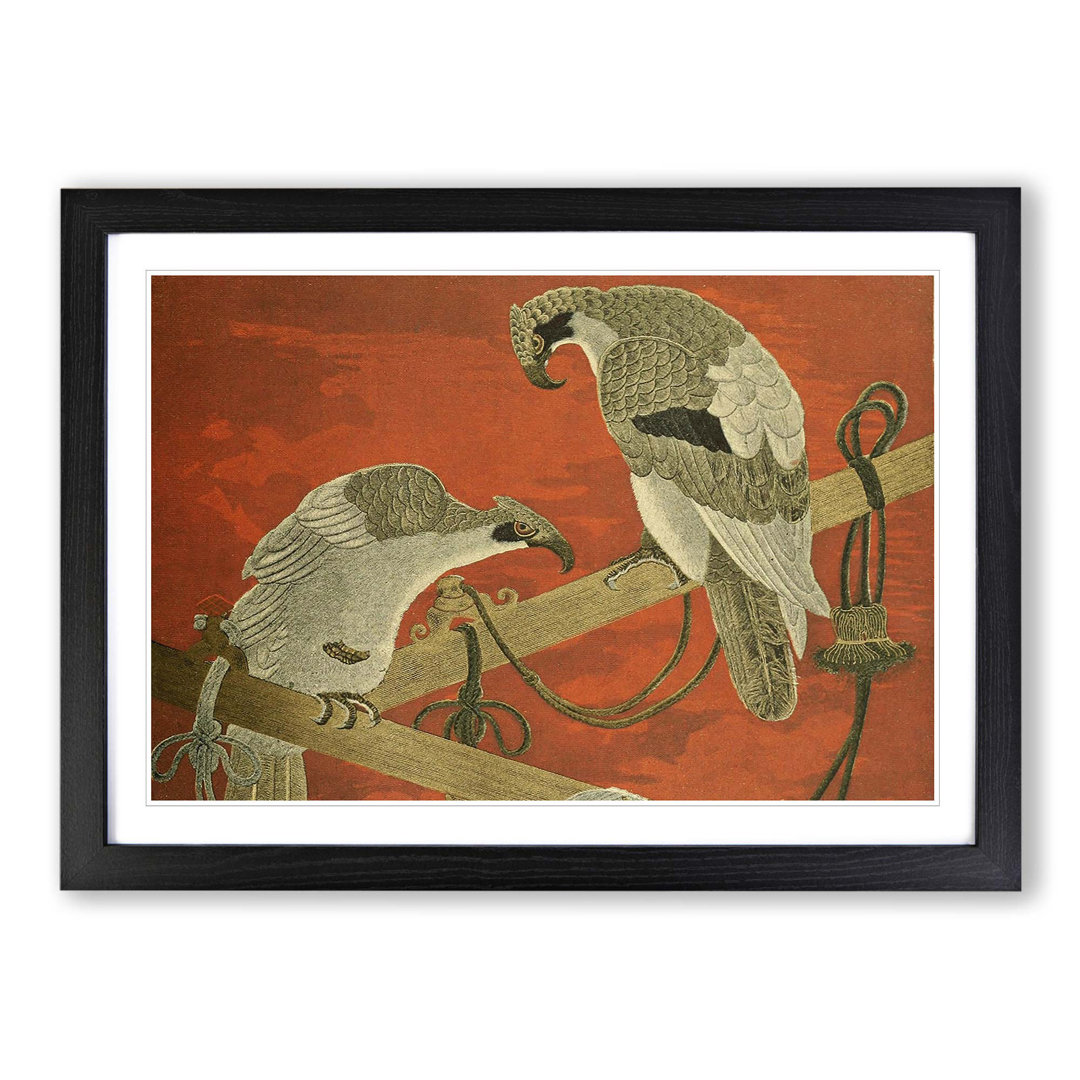 Japanese Oriental Birds by Fukusa - Framed Print