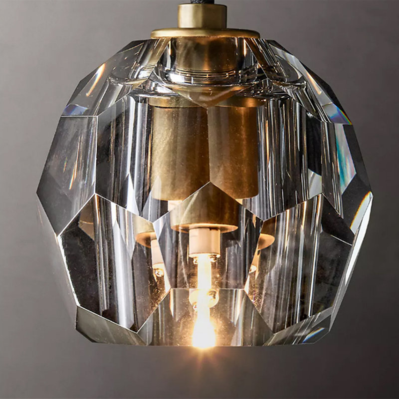 Lustre en cristal de bronze doré de 24 pouces avec source de lumière incluse