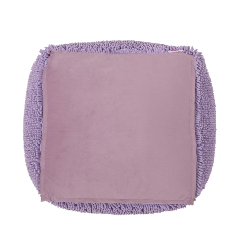Pouf carré en microfibre Spongy, lavande