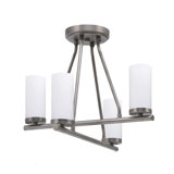 Trinity 4 Light Semi-Flush Shown With 2.5" White Muslin Glass