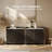 35 Inch Sideboard Buffet Cabinet with Storage, Set of 3, Ebony