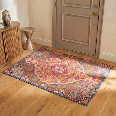 Tapis abstrait rouille Kymiere