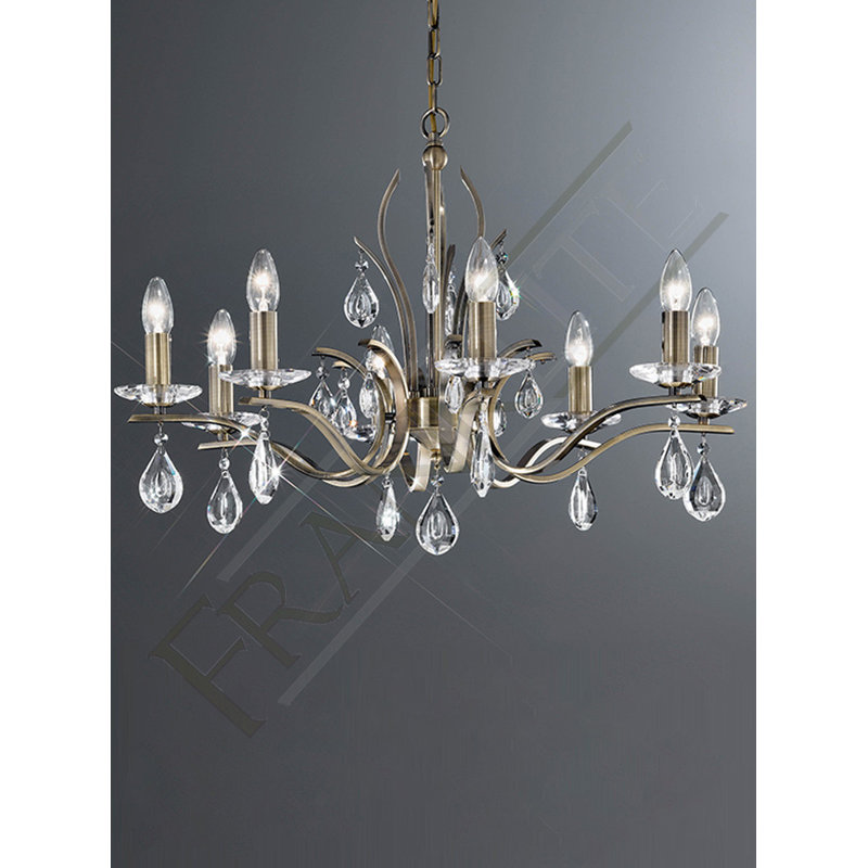 8 - Light Candle Style Chandelier, Bronze