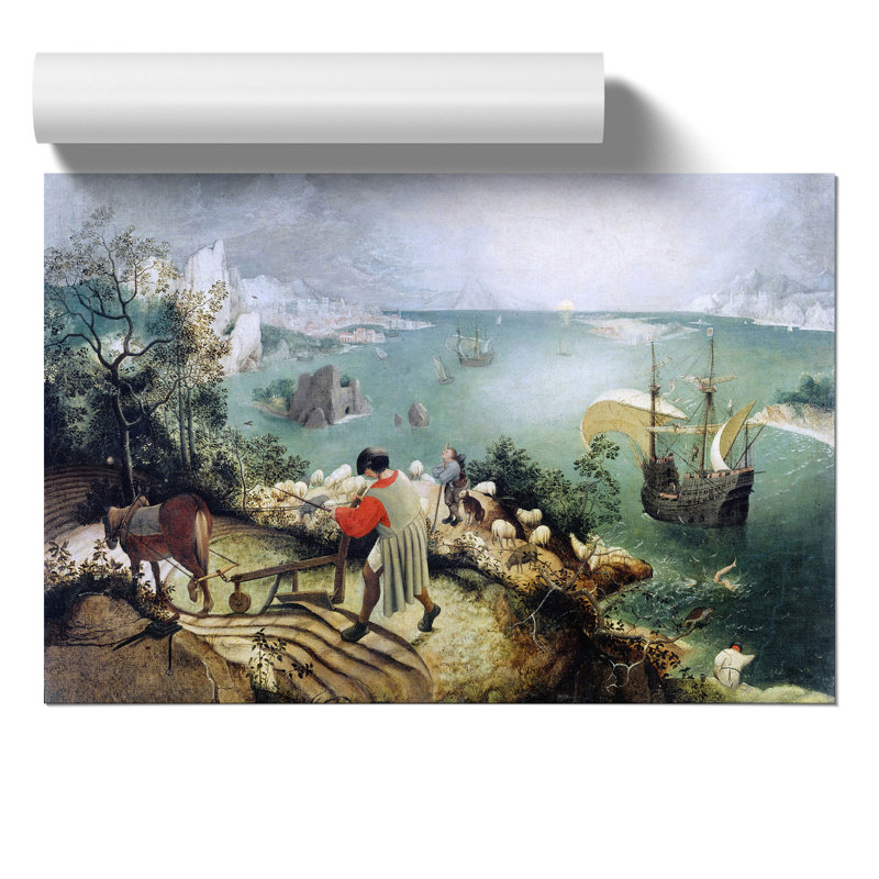 The Fall Of Icarus by Pieter Bruegel The Elder - No Frame Painting, 42cm H x 59cm W x 0.1cm D