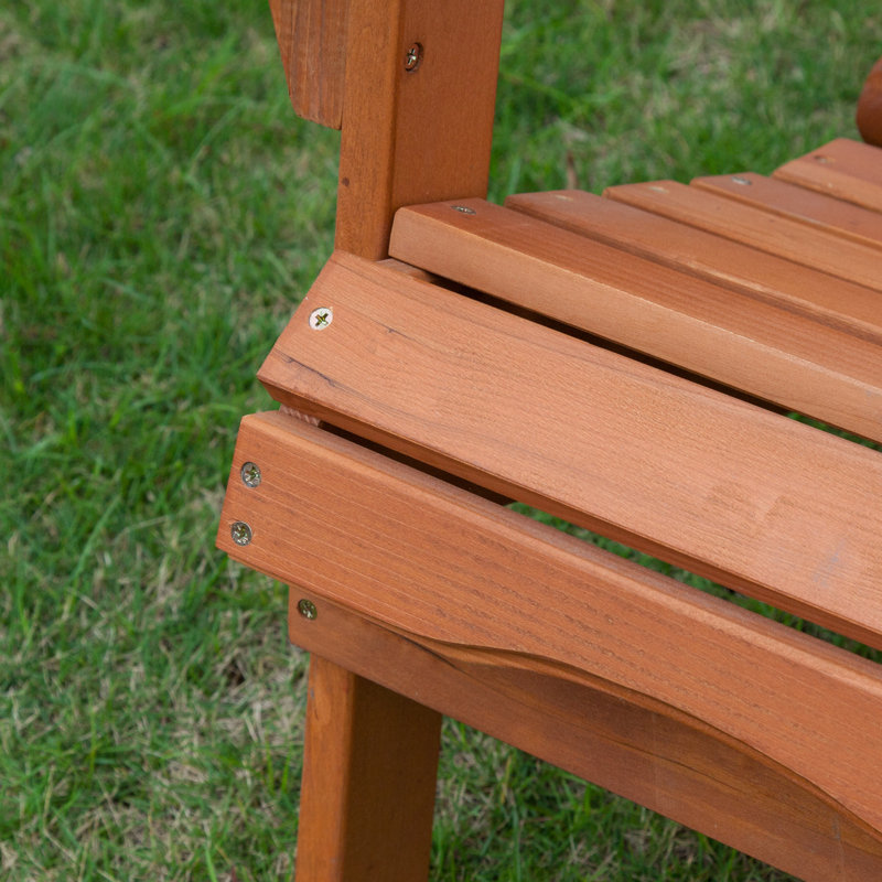 Chaise Adirondack pliante en bois massif Philbrick, Noyer