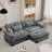 Over Size Modern Upholstered Sofa With Ottoman-858503040