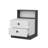 Modern Nightstand with Numerous Shelves, Anthracite & White | 100% Melamine Coated Particle Board, 24.4 x 24.4 x 16.5 inches | Wall-Mountable, PVC Edgebanding, Elegant Design for Stylish Bedrooms & Living Spaces