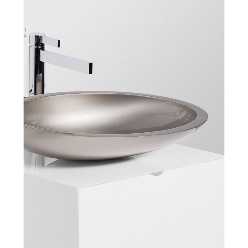 Vetro Freddo 21.3'' L Bathroom Sink, Platinum