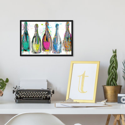 Drinks And Spirits " Drinks And Spirits Luminous Party Champagne Day Bottles " by Oliver Gal