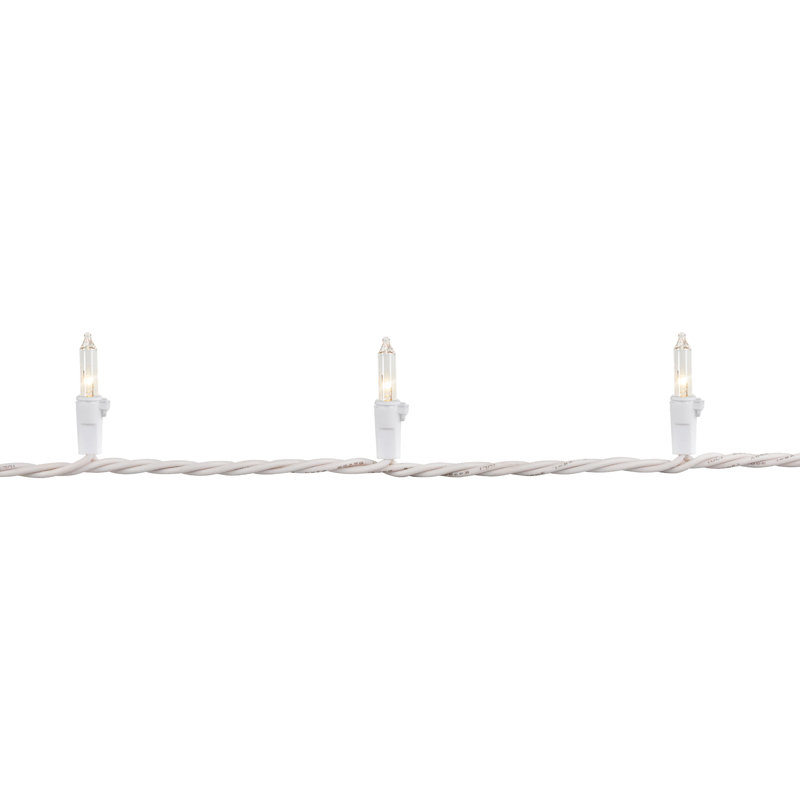 50-Count Mini Christmas Light Set 10ft Wire, Clear/White