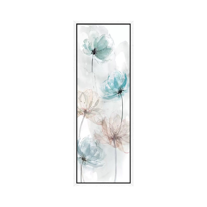 Transparent Rain I by Carol Robinson - Panoramic Print on Canvas, White Framed Canvas, 30.48 cm H x 91.44 cm W