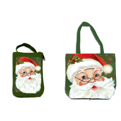 Jinglebell Square Santa Compact Tote Bag