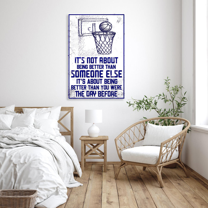 «Basketball Its Not About Being Better on Canvas», impression, H 14 po x l 11 po x P 1,25 po