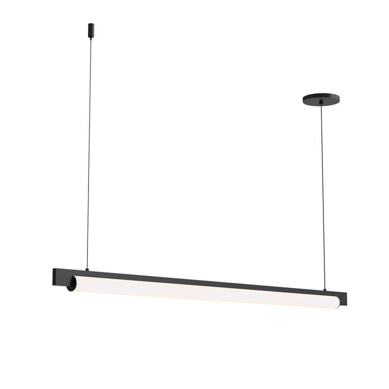 Keel 1 - Light LED Pendant, 2" H x 44" W, Satin Black