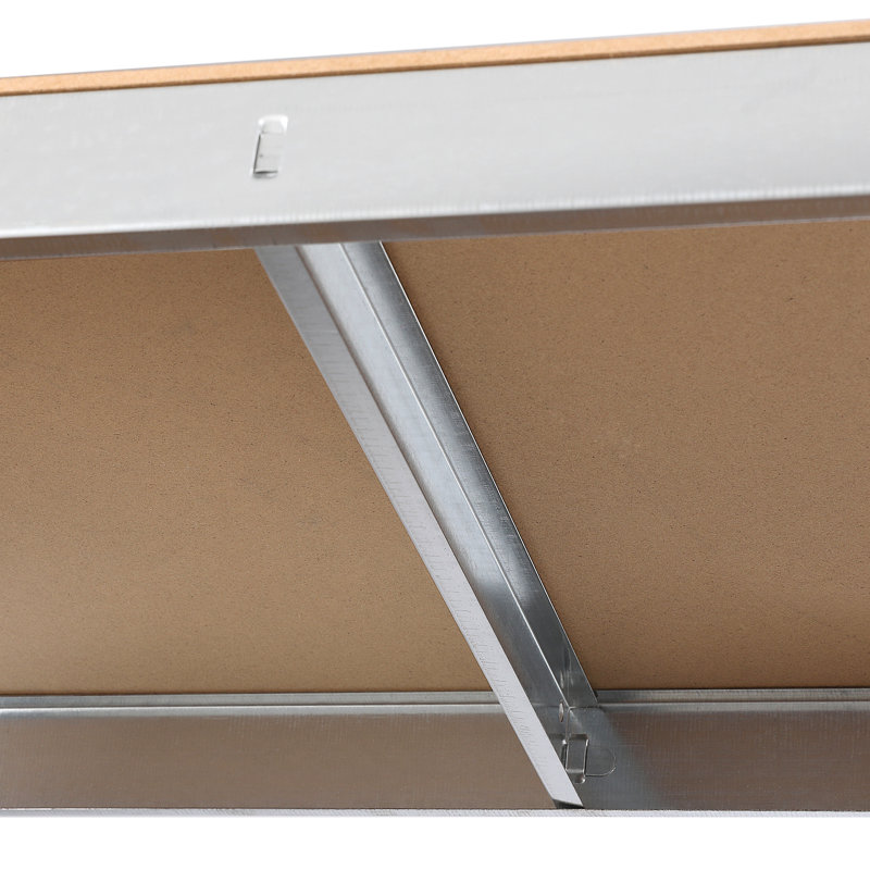 90cm W Steel Shelving Unit, Silver/Natural
