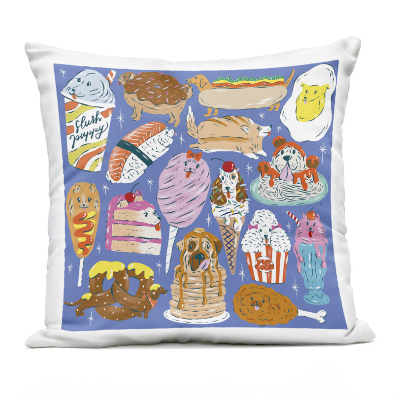 Conception de coussin décoratif pour chien Dog Illustration par Krissy Mast