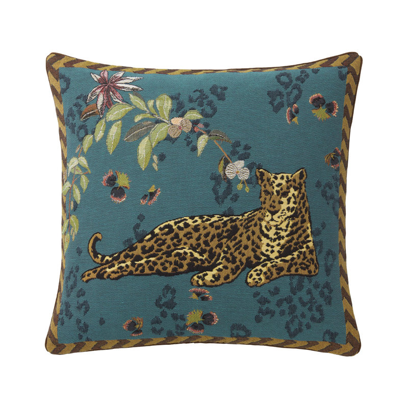 Orchidia Decorative Pillow, Green/Blue/Yellow