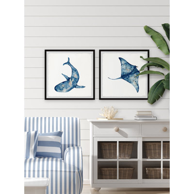 Shark and Stingray par Marmont Hill - ensemble de 2 reproductions de cadres photo