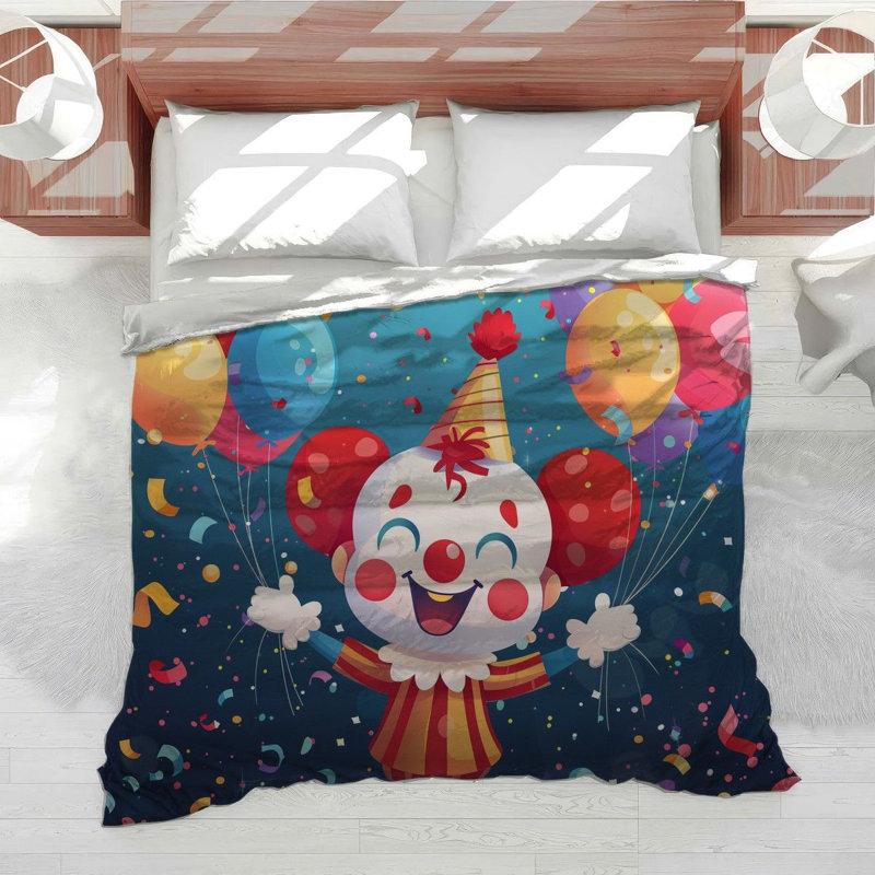 Clown Entertainment Machine Printed Duvet Cover, King Duvet Cover