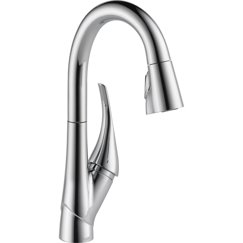 Esque Pull Down Single Handle Kitchen Faucet, Chrome