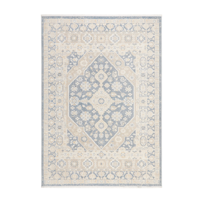 TOWN & COUNTRY EVERYDAY Rein Center Medallion Everwash Non-Slip Backing Washable Area Rug, Rectangle 7'10" x 10'2"