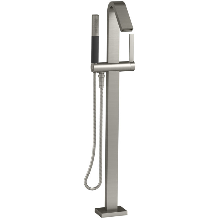 KOHLER Loure Single-Handle Floor Mount Freestanding Tub Faucet with Hand Shower in Vibrant Polished Nickel