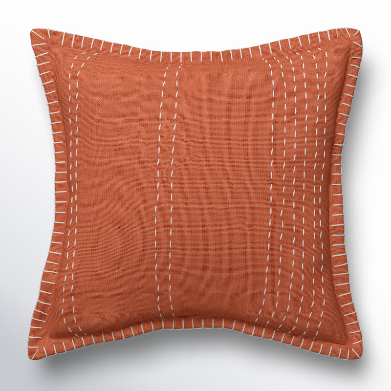 Housse et insert de coussin décoratif en coton Roseville, Rouille