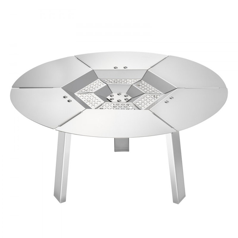 Fire Pit Heat Deflector for Solo Stove Yukon 25 in Bonfire Stainless Steel, 10" H x 20" W x 20" D 