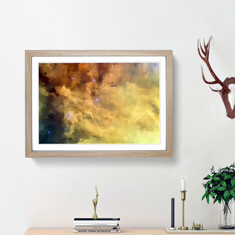 Out of Space Vol.23 in Abstract - Picture Frame Graphic Art Print, 48cm H x 65cm W x 2cm D, Oak Framed