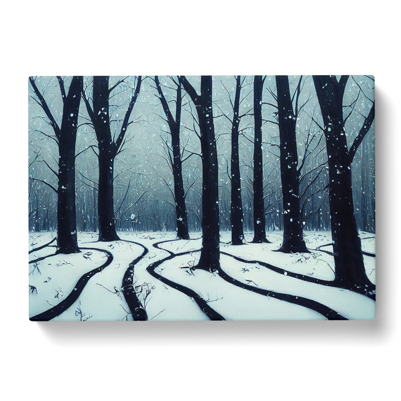 XXX-H1022-WF-10202X Winter Forest Paint Splat - Wrapped Canvas Painting