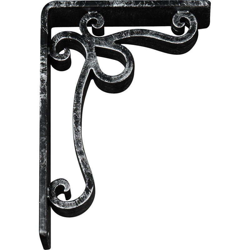 Support en fer forgé Orleans, Argent antique, H 8 po x l 2 po x P 5,5 po