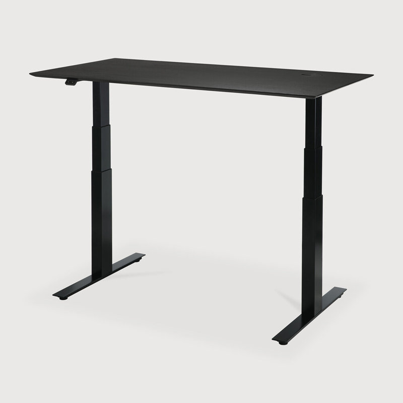Bok Standing Desk, 25" H x 55.1" W x 27.6" D, Oak/Black