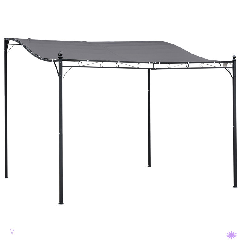 Outsunny Steel Outdoor Pergola Gazebo, Patio Canopy With Weather-Resistant Fabric And Drainage Holes For Backyard Pool Deck Garden