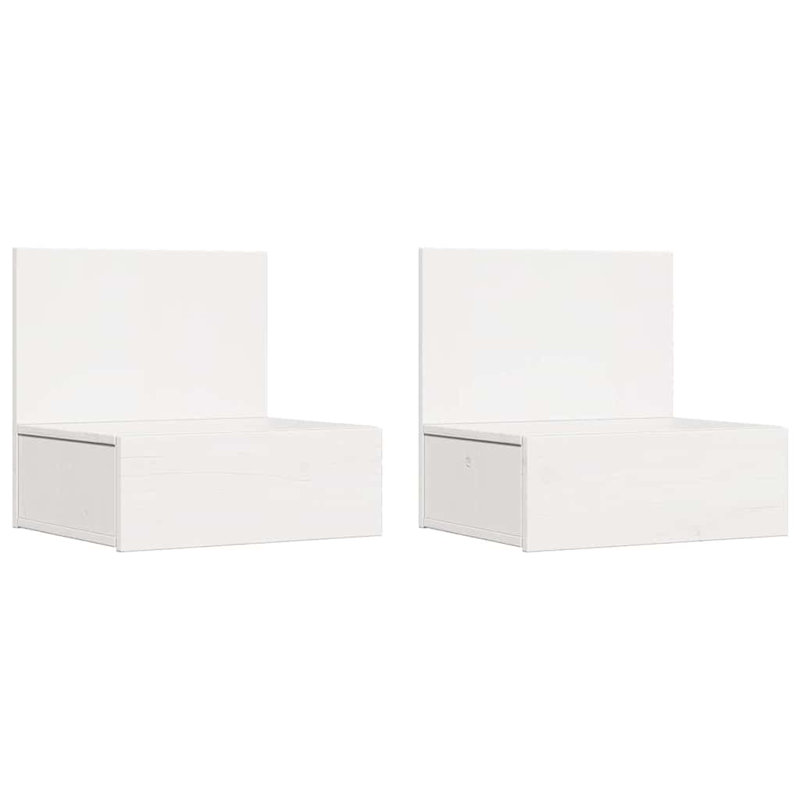 Bedside Table 2 Pcs 42 X 32.5 X 40 Cm Solid Pine Wood, White
