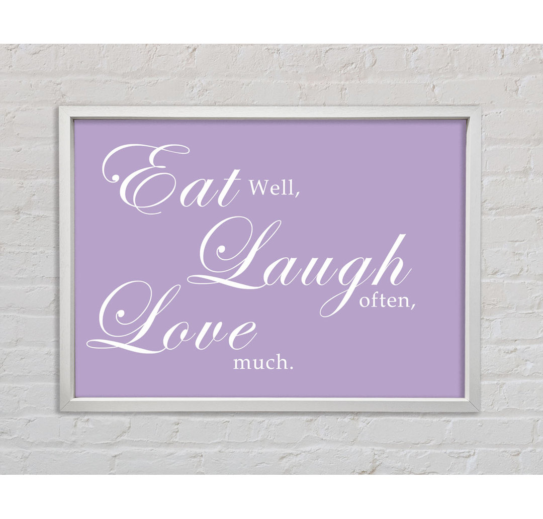 Kitchen Quote Eat Laugh Love Dusty Pink - Einzelbildrahmen Kunstdrucke auf Leinwand