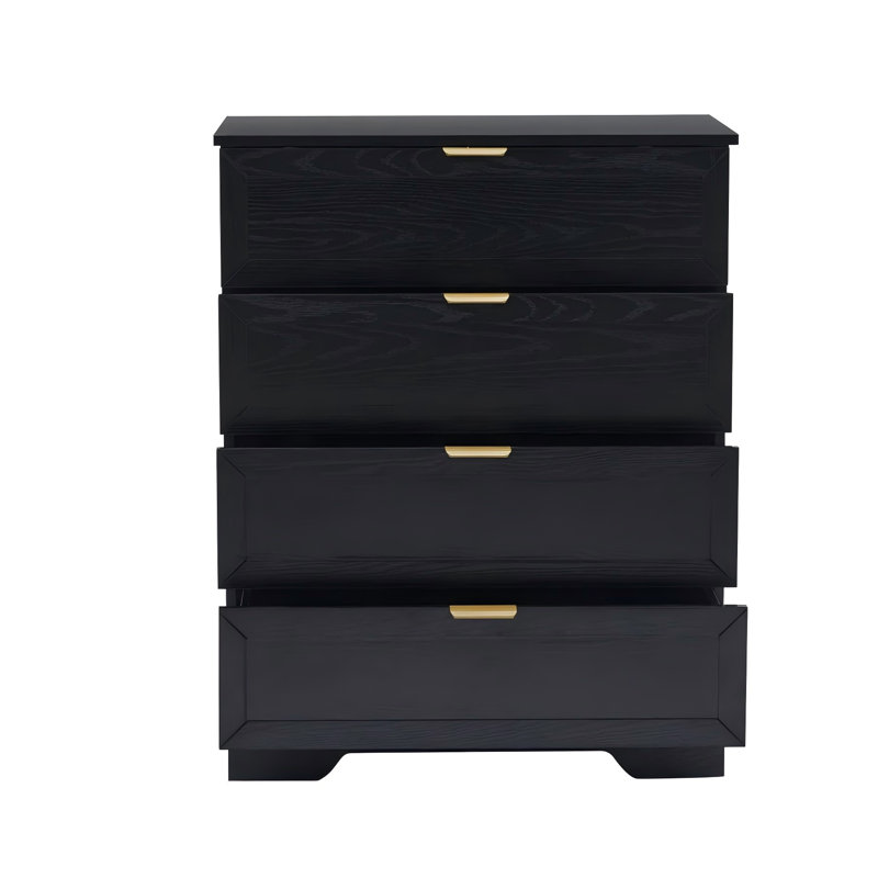 Sophia-Mae 4 Drawer 29.1" W Chest, Black/Sturdy