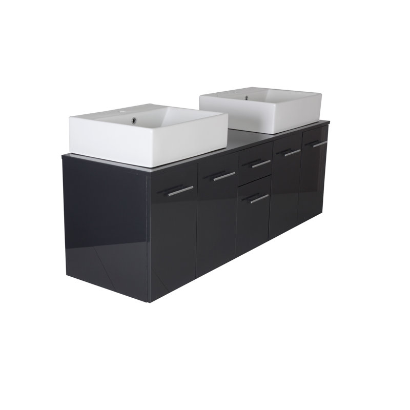 17 Stories Bilen 150mm L x 460mm W Ceramic Rectangular Sink, Grey