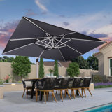 4m x 3m Rectangular Cantilever Parasol With Base