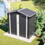 Remise de rangement extérieure en métal gris 6 x 4 pi, outil de jardin imperméable pour patio, porte verrouillable, cadre renforcé, support d'assemblage offert gris, cour arrière, - fini protégé