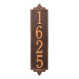 Lyon Personalized Vertical Estate 4-Line Wall Address Plaque