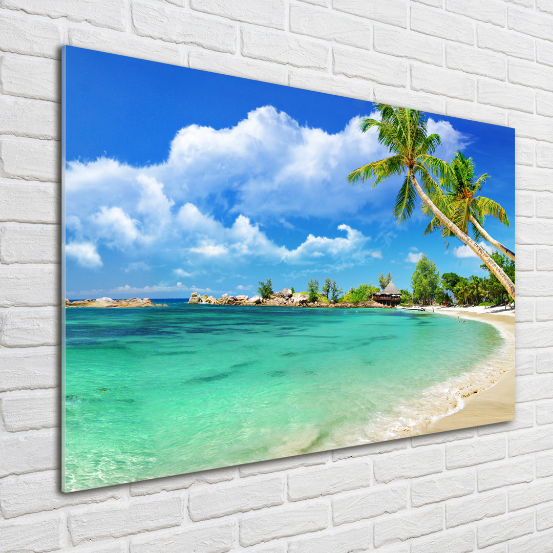 Glasbild Seychelles Beach