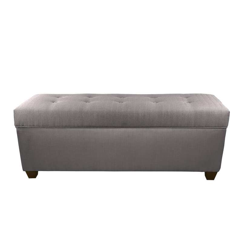 Upholstered Storage Bench, Red/Gray