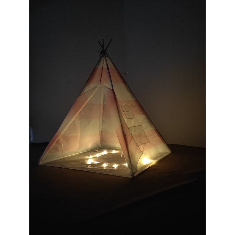 Blue Elephant 121.92cm W x 121.92cm D Indoor Cotton Triangular Play Tent, Pink